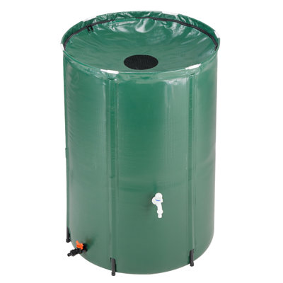 Rebuyhome Weather Resistant Plastic Dual Overflow Rain Barrel