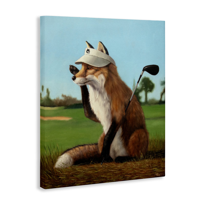 Toile de golf Fox Drive, design par Lucia Heffernan, H 40 po x l 30 po