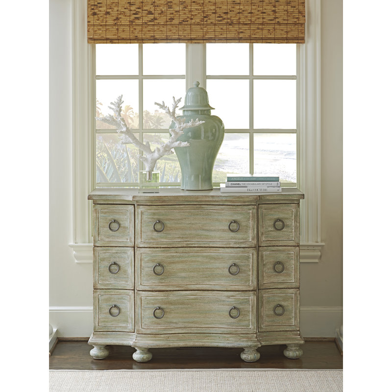 Ocean Breeze 9 Drawer 50" W Solid Wood Dresser, Palmetto