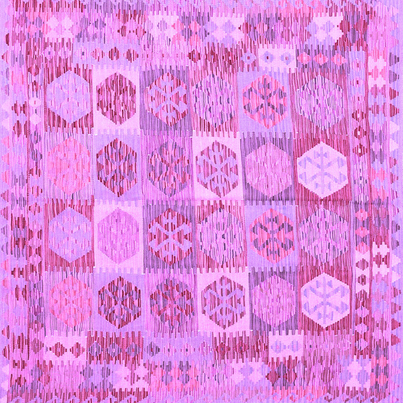 Tapis contemporains mauves lavables à la machine 2238, Carré 4 pi