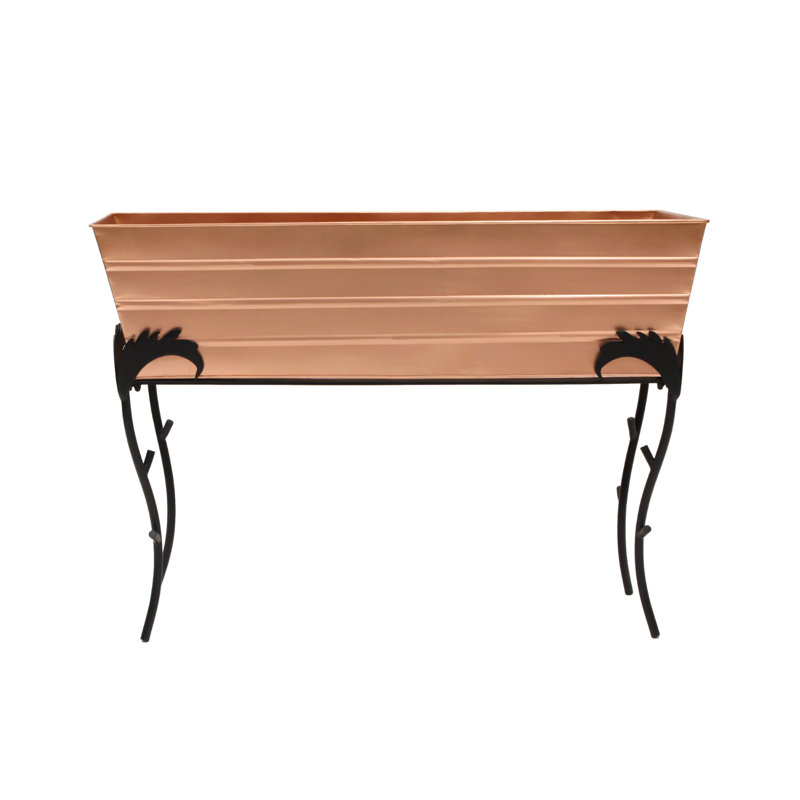 Lawrence Hill Metal Elevated Planter, 25.75"H x 35.25"W x 11"D, Copper