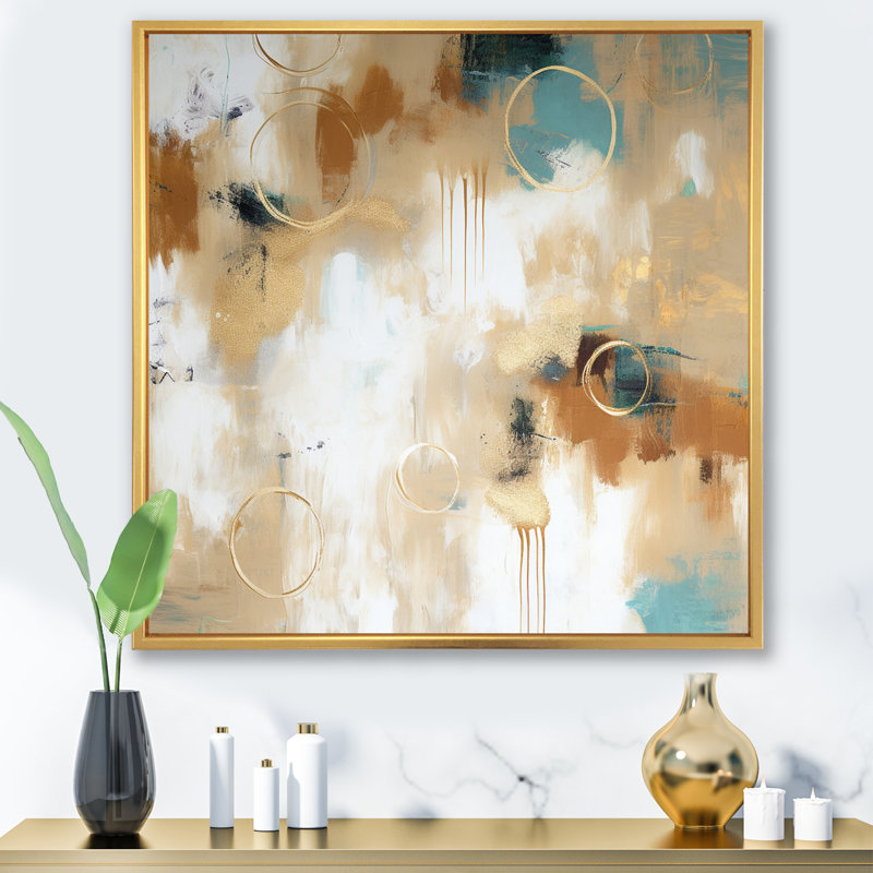 " Gilded Daydreams IV ", Gold Floater Framed, 24" H x 24" W x 1" D