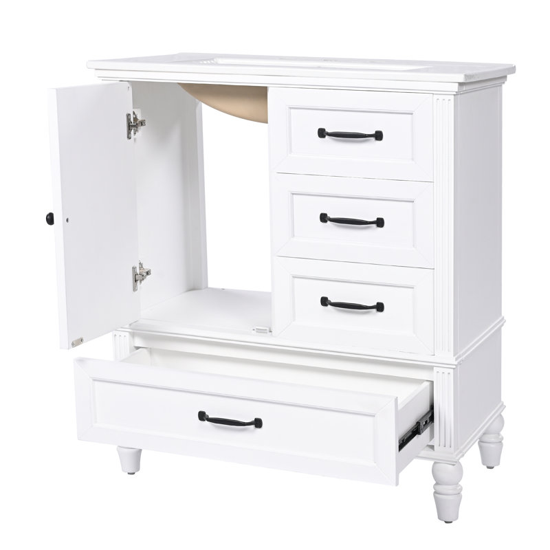Meuble-lavabo 30 po avec lavabo, Blanc