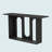 Modern And Curved Design Ash Veneer Console Table With Shelf-1252128043