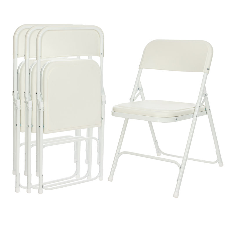 Lucille Plastic Stackable Folding Chair , White