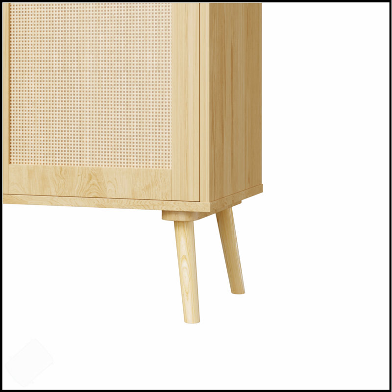 Commode moderne en bois de rotin avec tiroirs spacieux et tablette réglable pour un rangement polyvalent dans n'importe quelle pièce