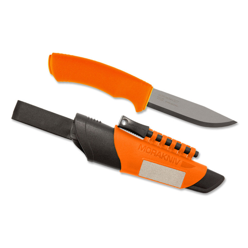 Morakniv 4.3" Bushcraft Survival Knife with Fire Starter & Sharpener - Orange
