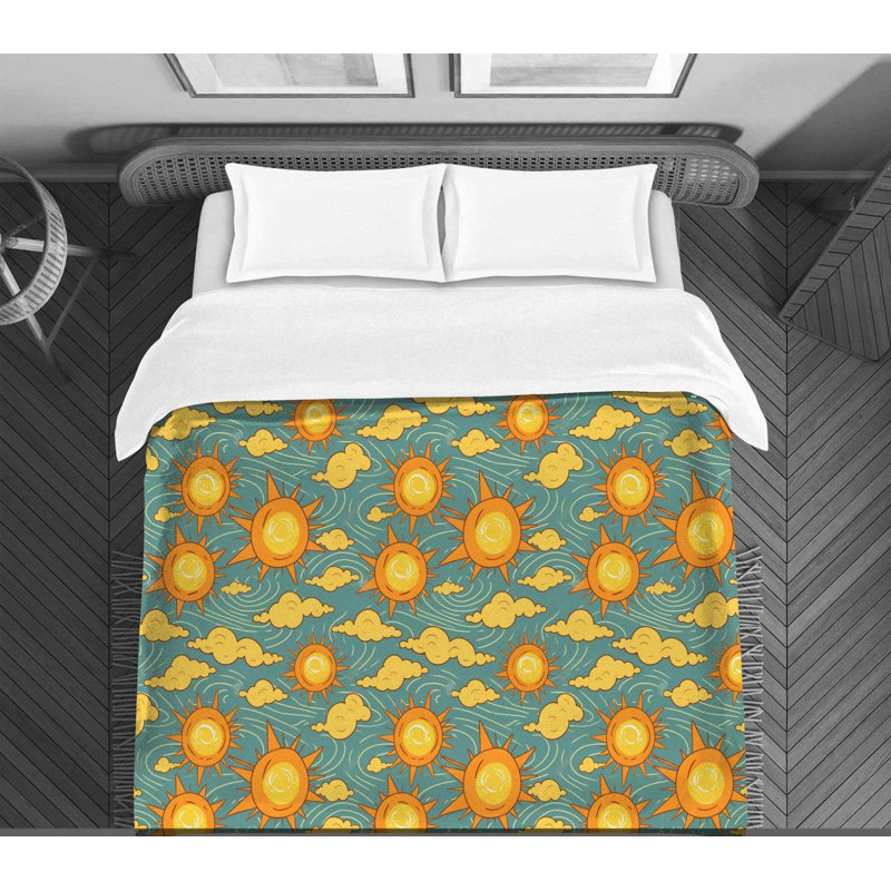 Édredon soleil / jaune / orange, Édredon simple