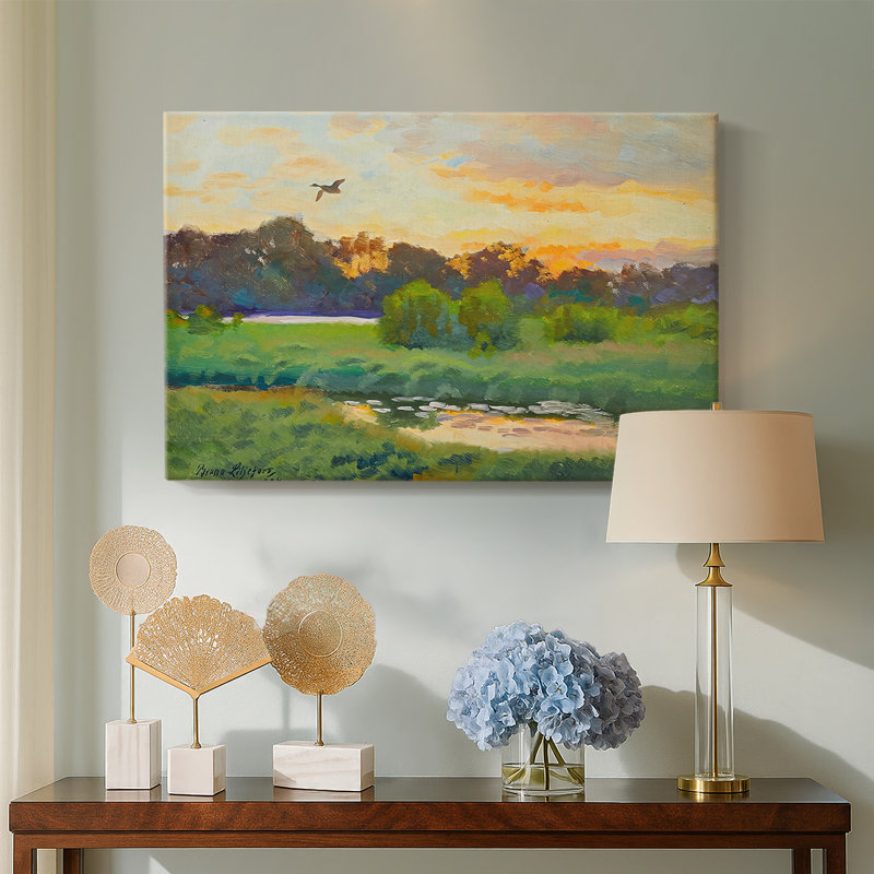 Flying Duck at Sunset-Bruno Liljefors-Gallery Wrapped Canvas-1894, 12 x 18