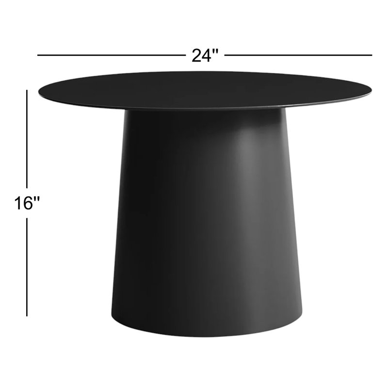 Circula Single End Table, Oblivion, 16" H x 24" W x 24" D