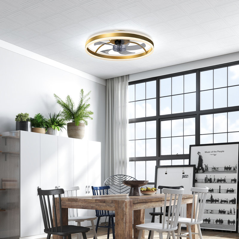 50cm Ceiling Fan with LED Lights, Gold