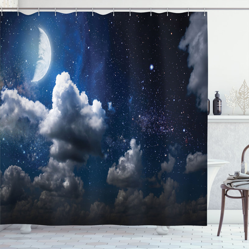 Ensemble de rideau de douche moon clouds stars, H 69 po x l 105 po