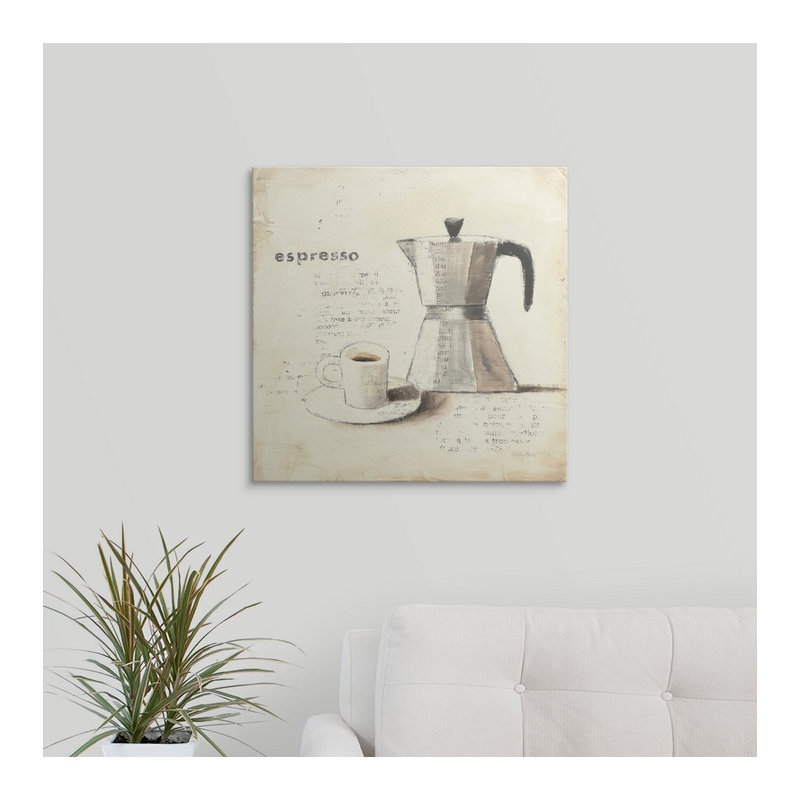 « ii » par emily adams, impression Parisian Coffee, H 35 po x l 35 po x P 1,5 po, Toile
