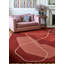 Duo Hand Tufted Abstract Area Rug in Red/Cream-1533899211