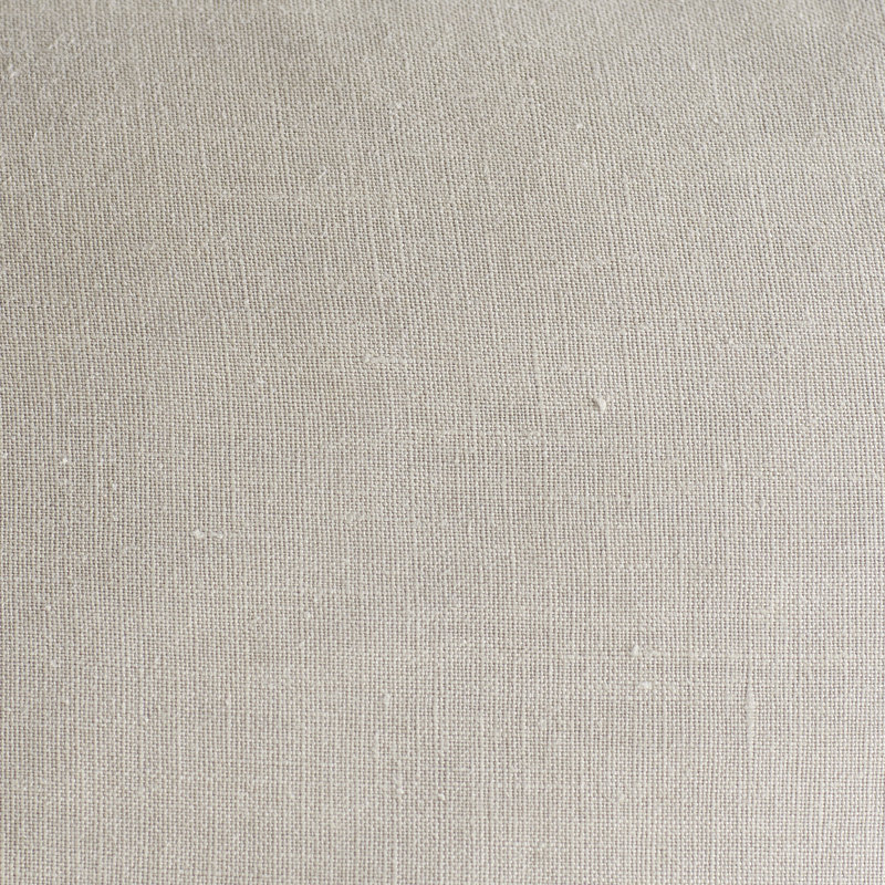 Natural Linen Square Throw Pillow with Fringed Edges