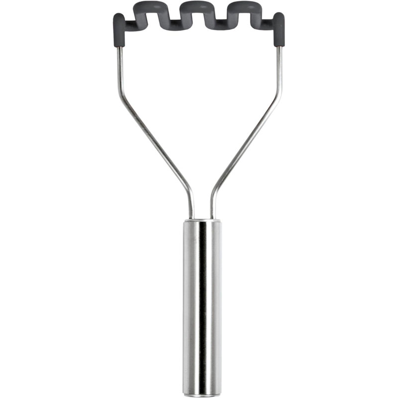 Tovolo Silicone Potato Masher with Stainless Steel Handle for Potatoes and Avocados, Black, Black
