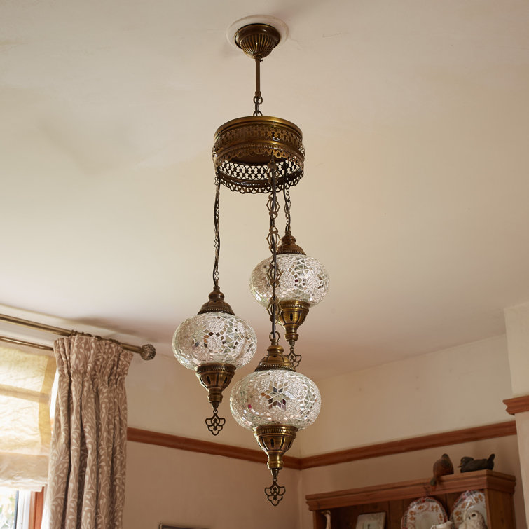 Parma 3 - Light Antique Bronze Cluster Pendant