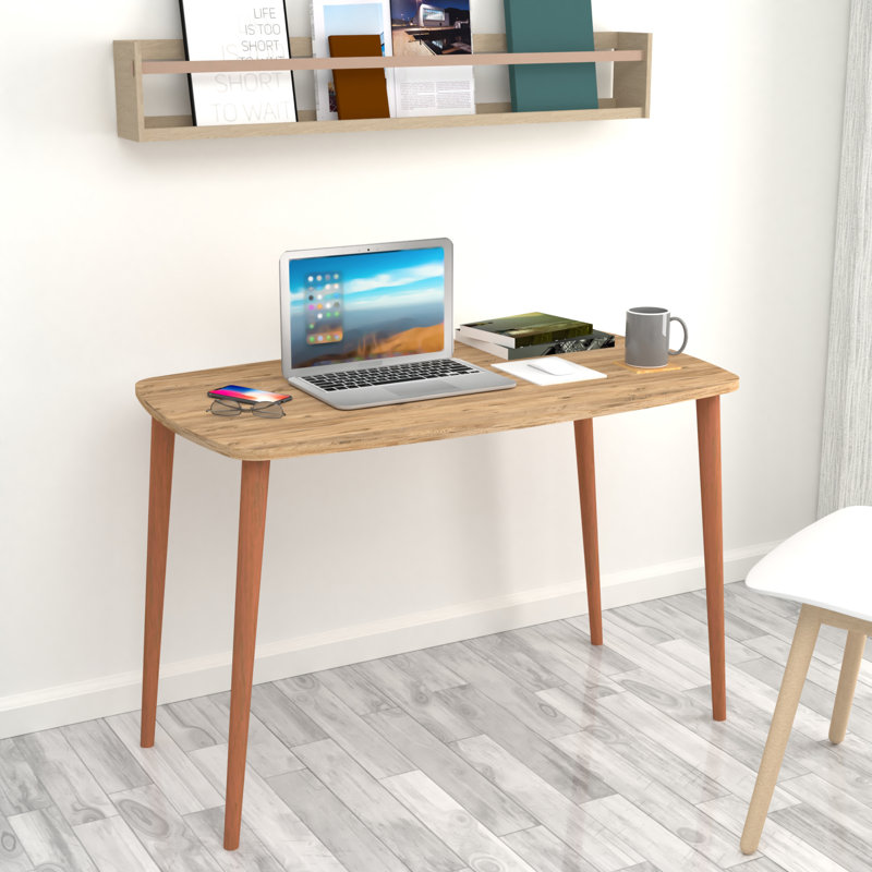 Devona Rectangular Writing Desk, Light Brown, 70cm H x 105cm W x 60cm D.