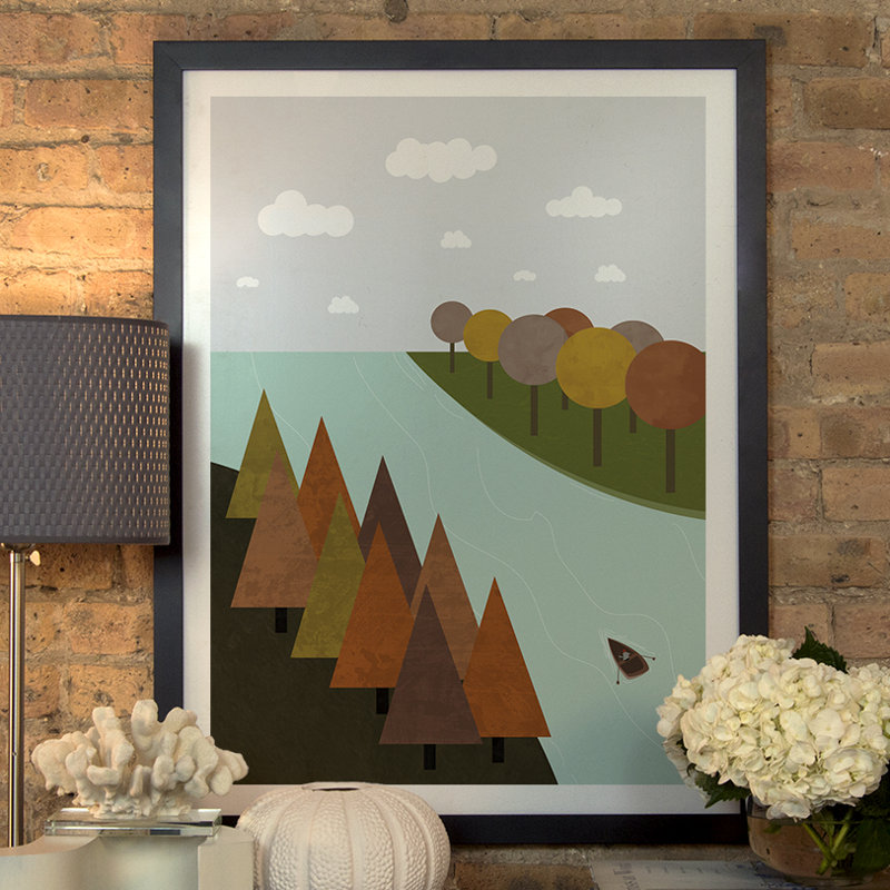 « automne », impression encadrée, H 60 po x l 40po x P 1,5 po, Toile avec cadre argenté