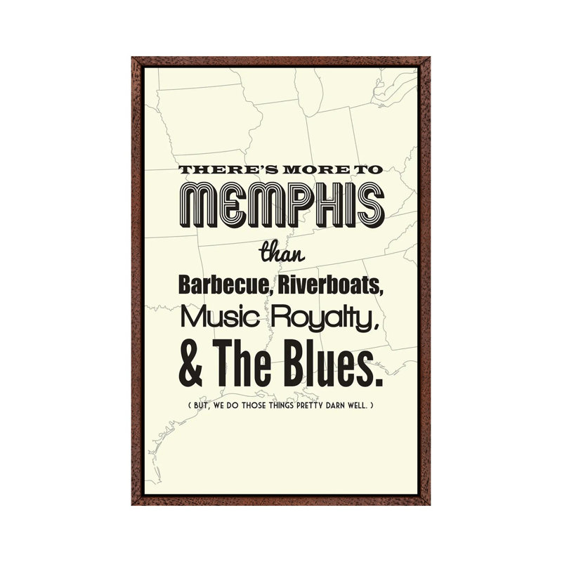There's More To Memphis, Light by Benton Park Prints - Print on Canvas, 66.04 cm H x 45.72 cm W, Classic Brown Wood Framed