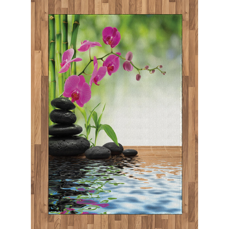 Orchid High Density Long Fiber Poly Threads Decorative Area Rug Carpet, Rectangle 4' x 5'8"