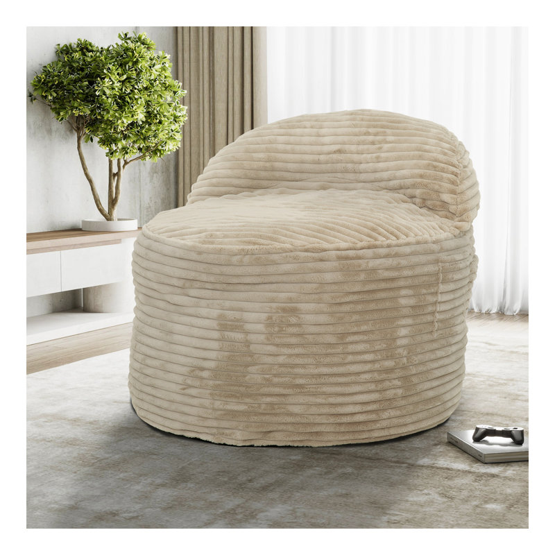 Fauteuil à billes convertible en mousse à mémoire de forme, canapé 2 en 1, beige