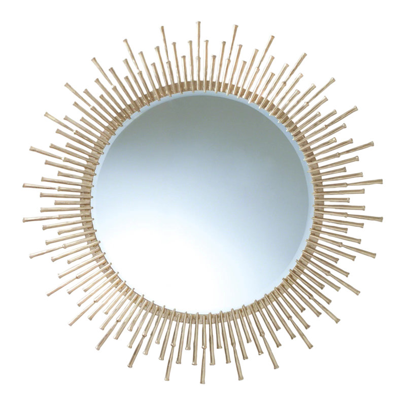 Spike Mirror, Antique Brass