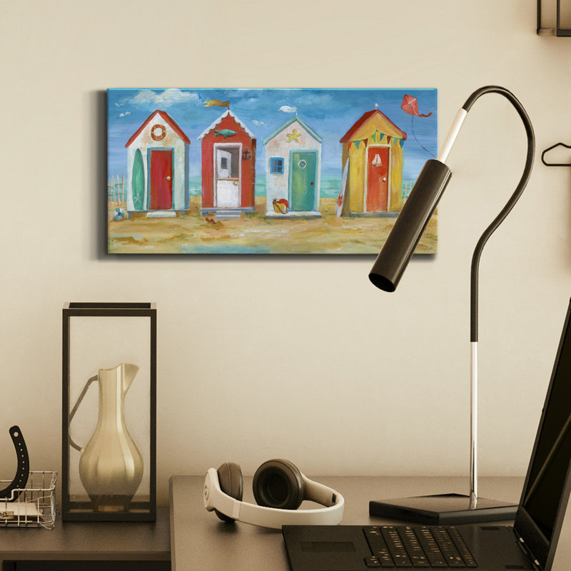 " Bright Beach Huts ", 16" H x 8" W x 1" D