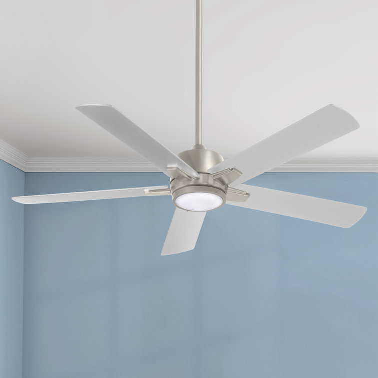 54" 5 - Blade LED Standard Ceiling Fan with Remote Control and Light Kit Included