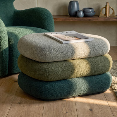 27.66"W Upholstered Storage Ottoman, Footrest Stool for Living, Bedroom & Entryway, Ombre Green