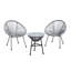 Ensemble de 3 chaises de patio en osier Acapulco avec 2 chaises ergonomiques et une table en verre trempé, idéale pour l'extérieur et l'intérieur-495775745
