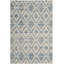 Tapis bleu foncé / ivoire à motif géométrique tissé à plat Amritpal-1215764398