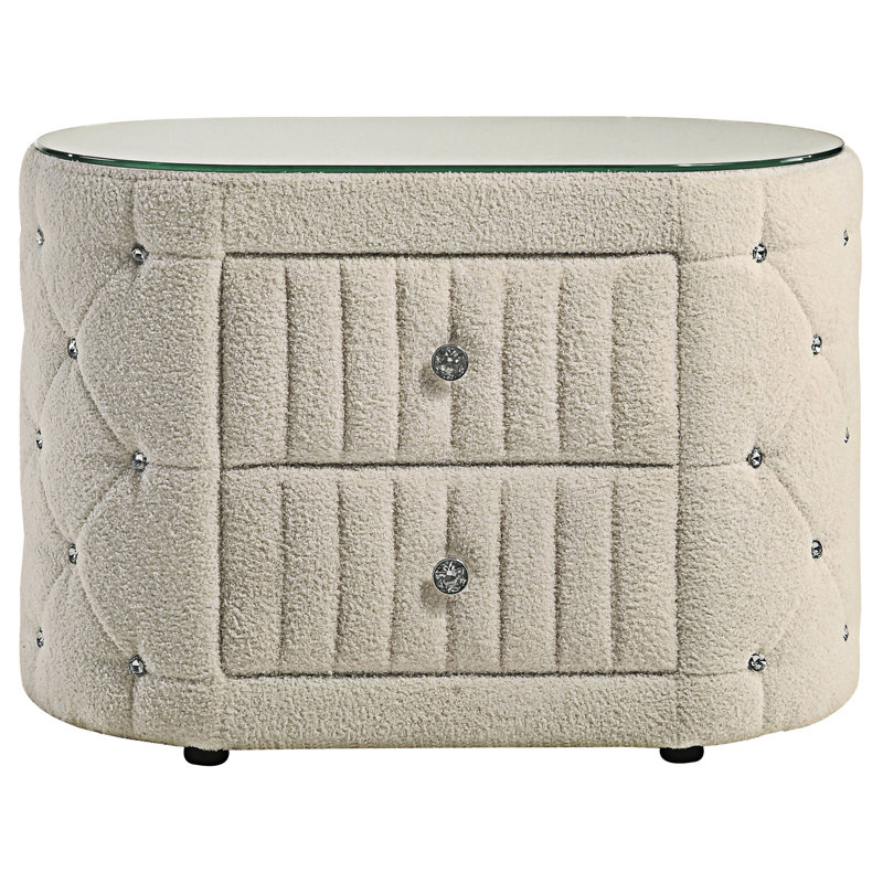 Upholstered Nightstand Bedside Table With Drawer