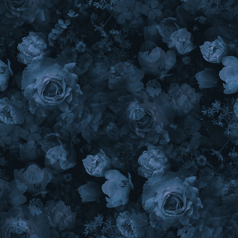 Roses et fleurs de jardin. Motif floral rétro sans soudure - photographie sur toile tendue, H 30 po x l 30 po