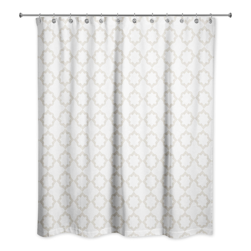 Rideau de douche simple à motif géométrique vannesa, Beige