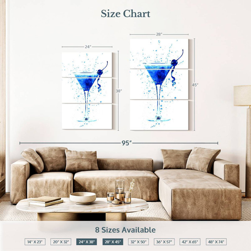 Verre à cocktail en verre I, H 38 po x l 24 po