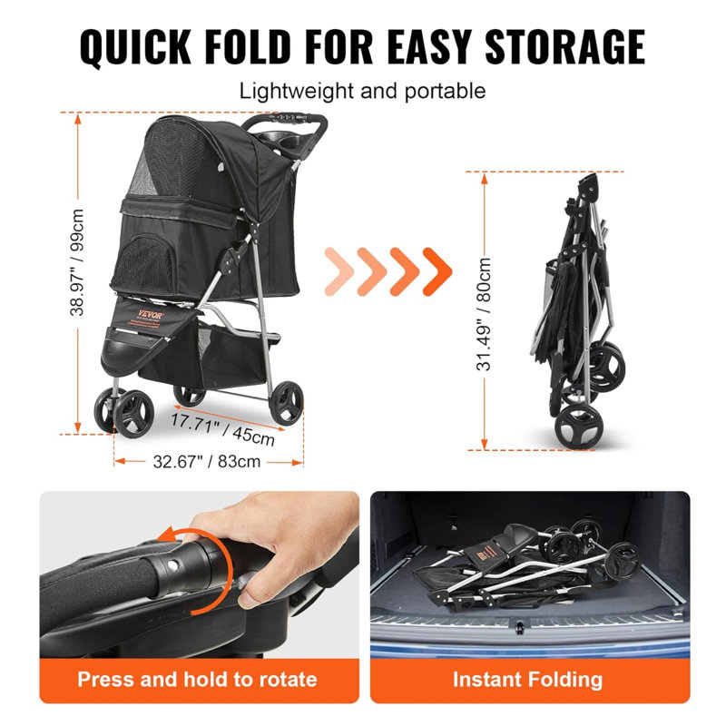 Foldable Pet Jogger Stroller