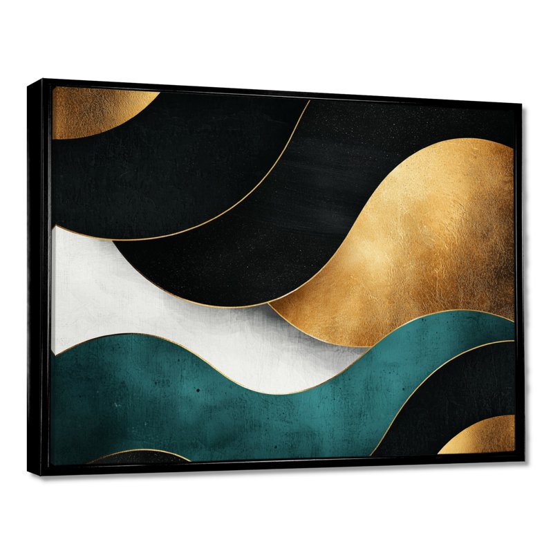 «Soft Marble Coastal Balance II», art mural abstrait en marbre, H 30 po x l 40 po, Impression encadrée flottante, Noir