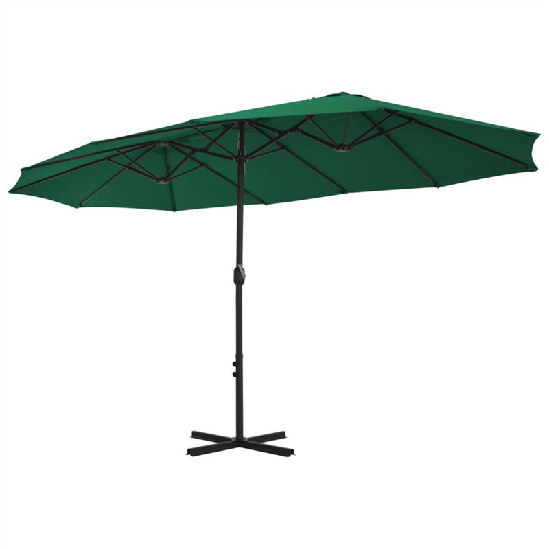 Brentley 270 cm W X 460 cm D Market Parasol with Crank Lift, Aluminium, Taupe