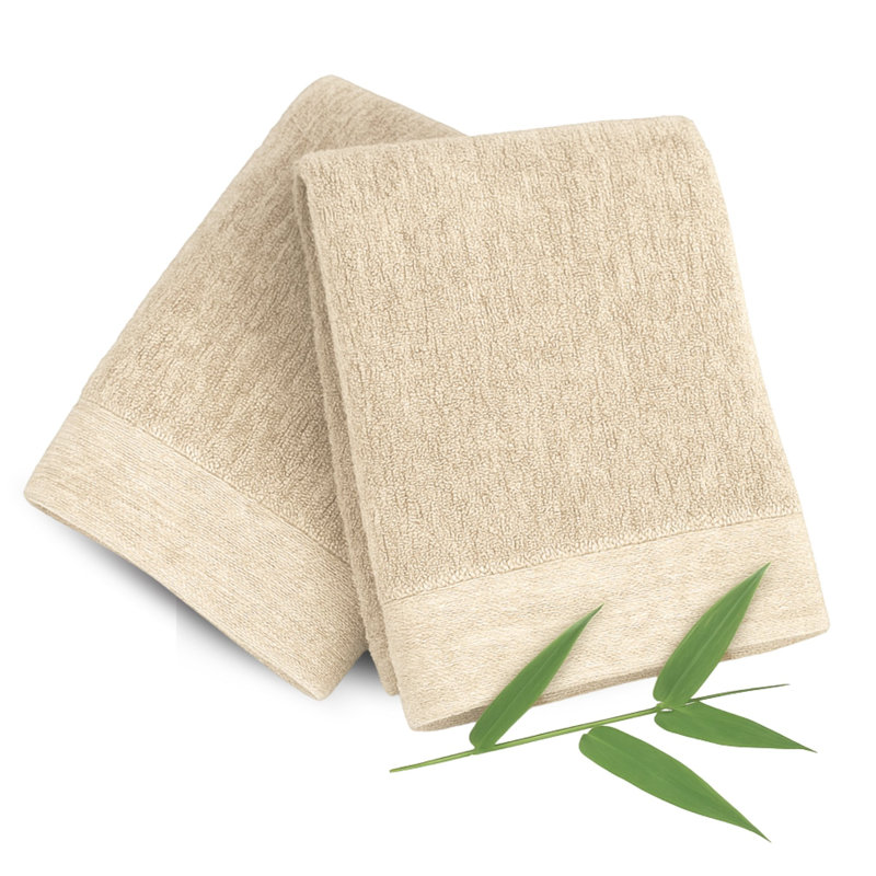 Ensemble de serviettes à main 2 pièces BedVoyage - Viscose de bambou + coton - 600 g / m² - absorbant et résistant aux odeurs