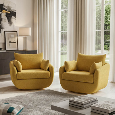 Ensemble de 2 fauteuils pivotants modernes Boucle