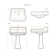 Whitehaus Collection 24" Traditional Pedestal with Large Rectangular Bowl, Backsplash, Dual Soap Ledges, Decorative Trim and Overflow