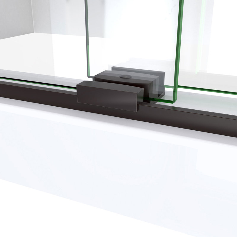 Sapphire-V 44cm W x 76cm H Frameless Tub Door with,  Bronze/Clear