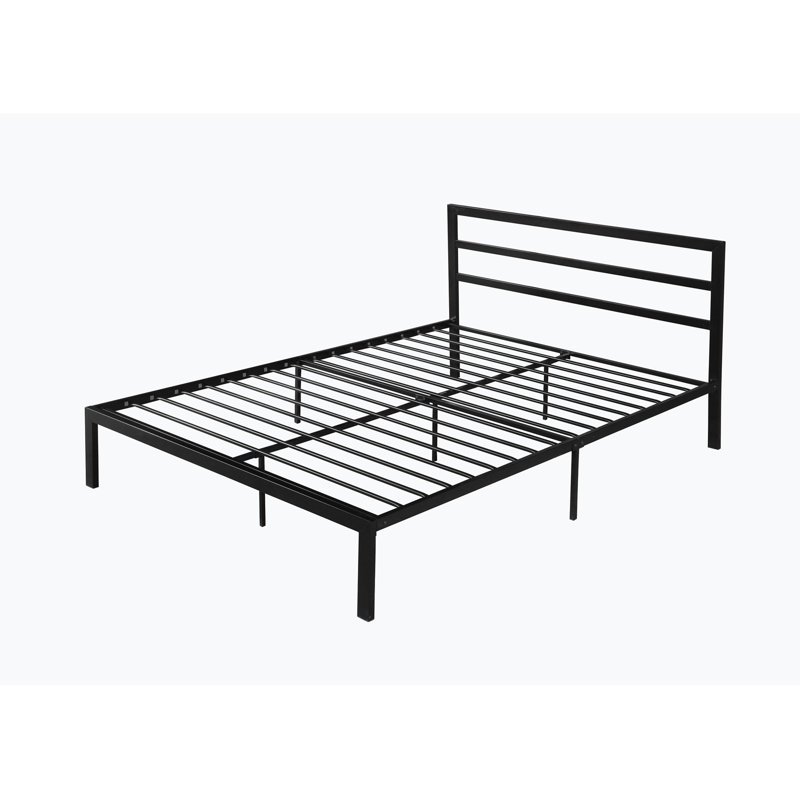 Queen 36.49'' Steel Bed Frame, Black