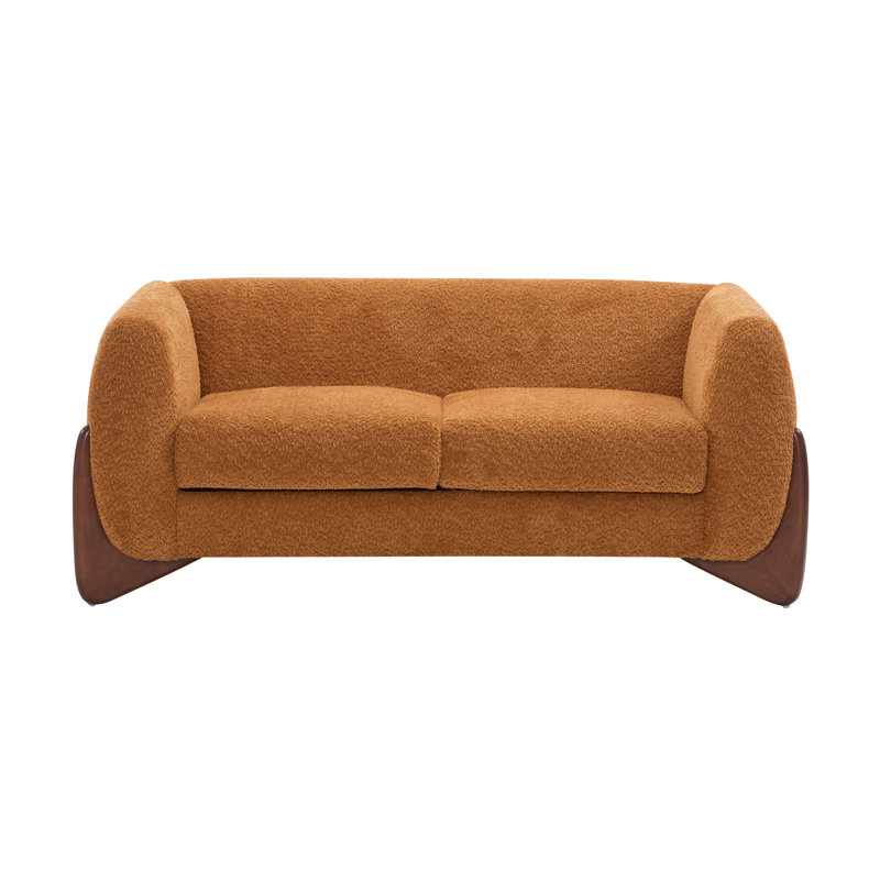 Canapé Rhudine Boucle, 2, H 27 po x l 63 po x P 32 po, Caramel