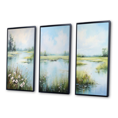 «Meadow Tranquil Waters», 3 pièces sur toile