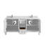 Nashville X P 22 po Meuble-lavabo double en D blanc-112588526