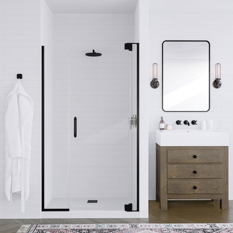  Flex X Duo 42 - 45 x 72" Frameless Pivot Shower Door 3/8" and 5/16" Flex X Clear Tempered Glass