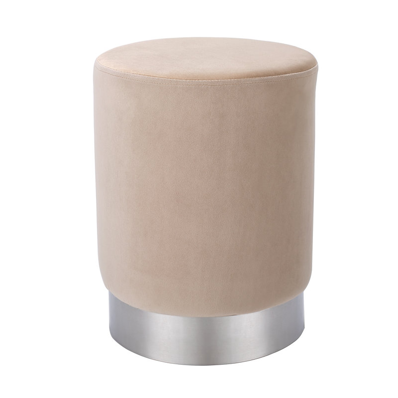 Tabouret de pieds rond en velours 13,75 po BirdRock Home, taupe, Taupe