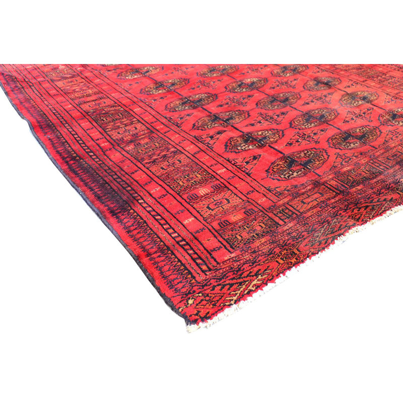 Canvello Vintage Tekkeh Red Rugs For Kitchen - 4'5" X 6'4"